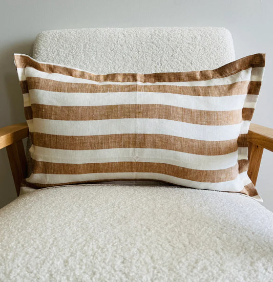 Pure French Linen toffee stripe