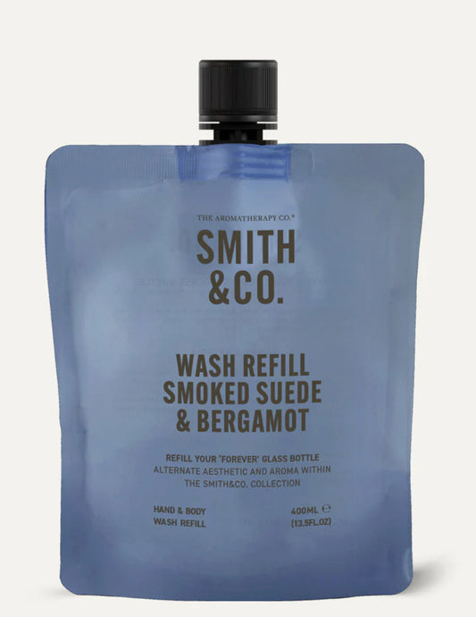 Smith & Co Hand and Body Wash Refill 400ml Smoked Suede & Bergamot