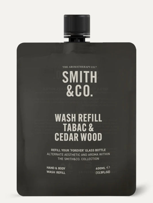 Smith & Co Hand Body Wash Refill 400ml Tabac & Cedarwood