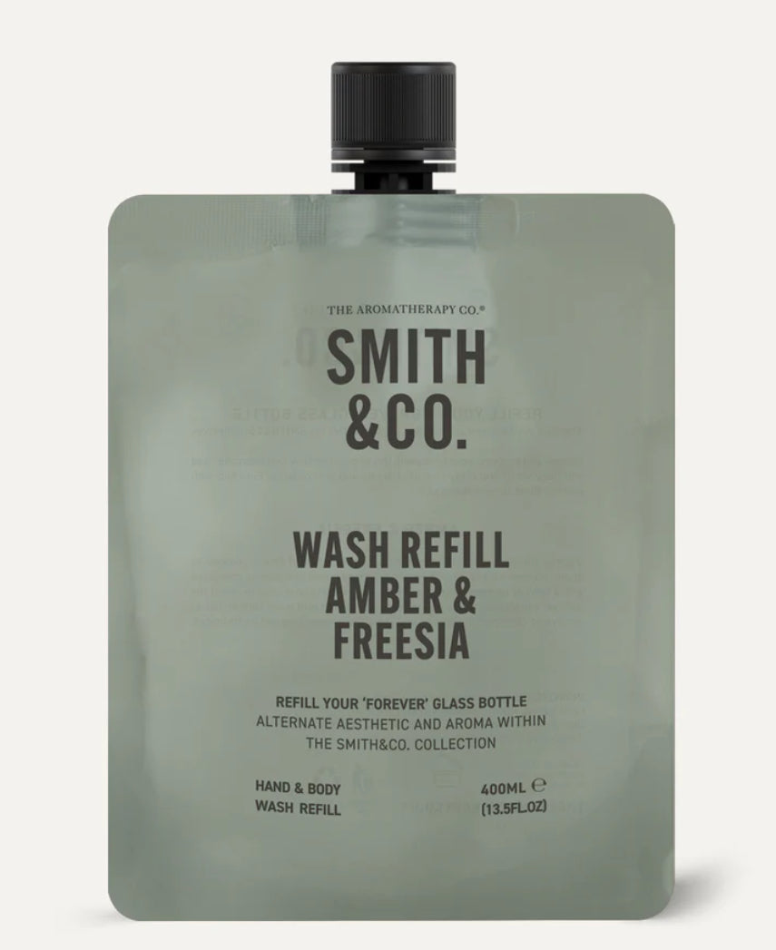 Smith & Co Hand Body Wash Refill 400ml Amber & Freesia