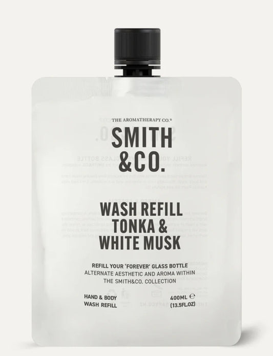 Smith & Co Hand Body Wash Refill 400ml Tonka & White Musk