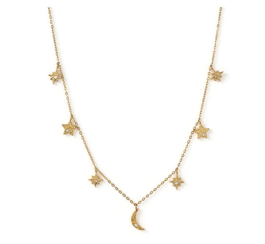 Moondust Gold Charm Necklace
