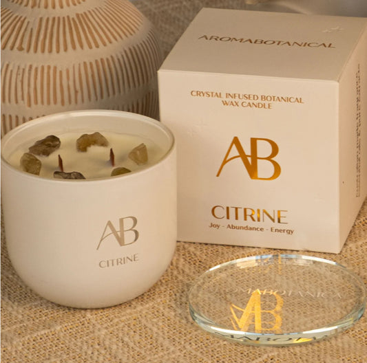 CITRINE CRYSTAL 340G CANDLE