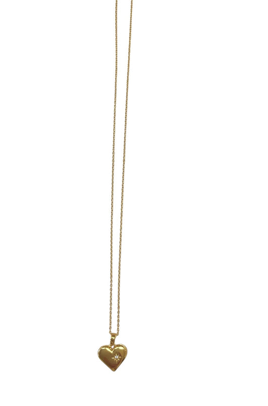 Heart Locket Necklace Gold