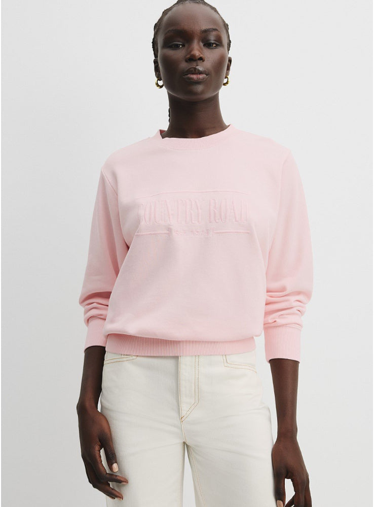 COTTON CR LOGO SWEAT PINK