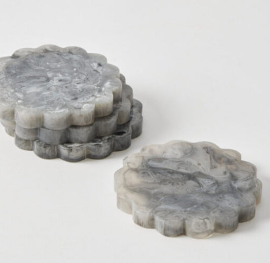 Estila Coasters Set of 4 Black/White