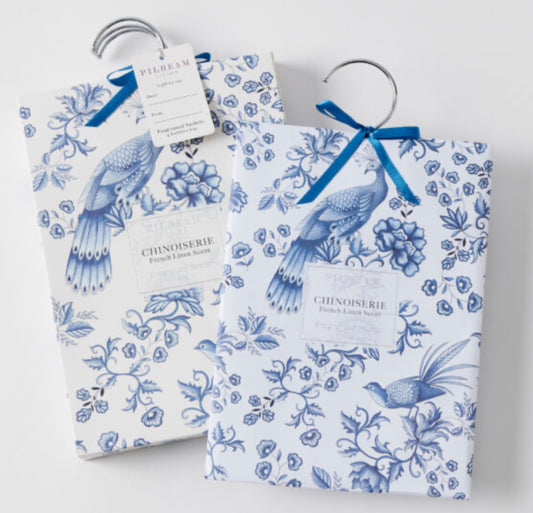 Chinoiserie Scented Hanging Sachets Set of 4 - Fresh Linen