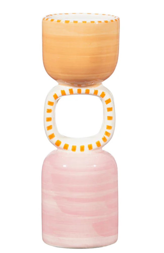 Cabana Tall Candle Holder Orange