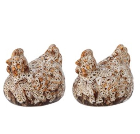 Chicky salt & pepper shaker set, Brown, Stoneware