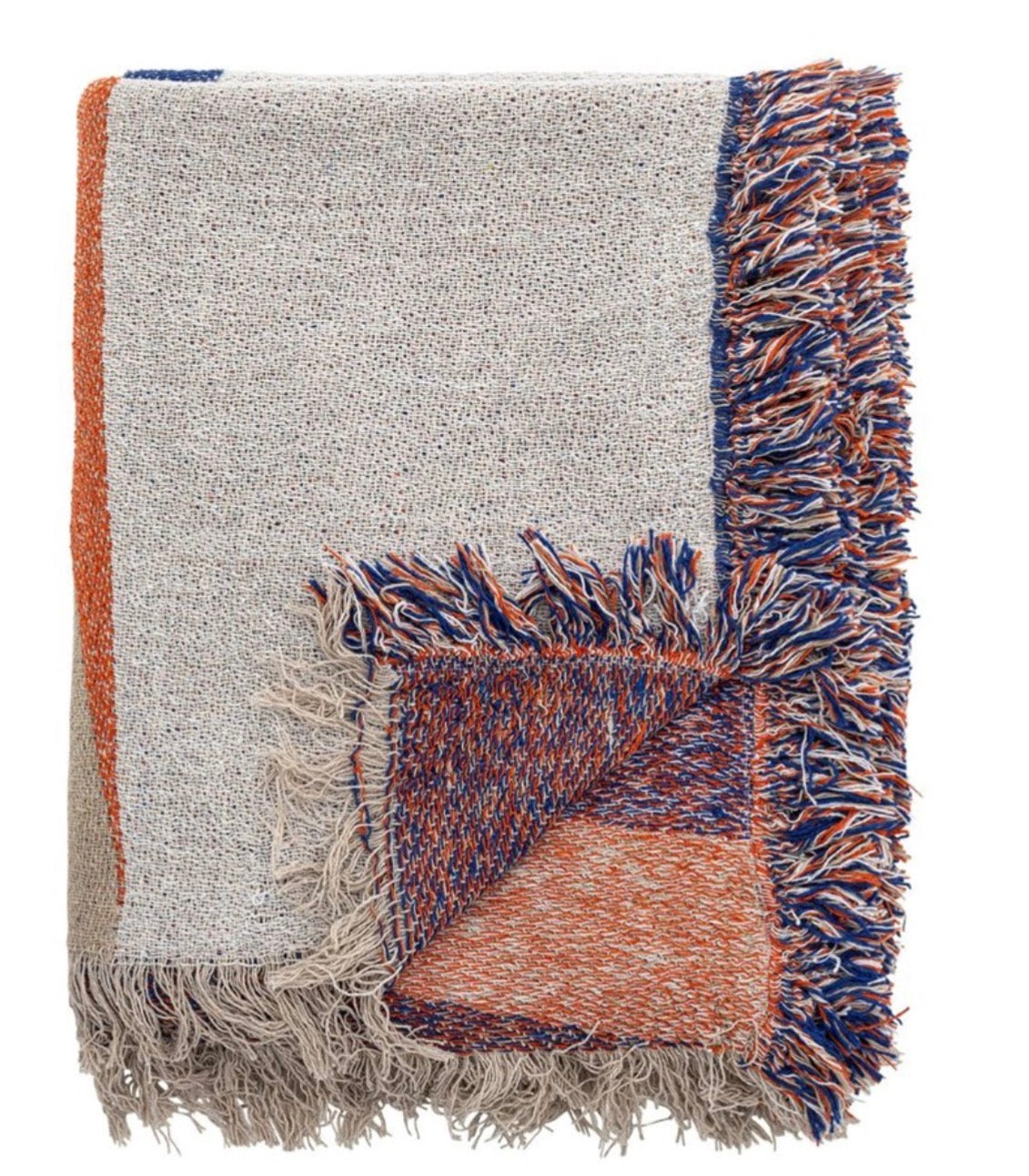 Clarita Throw, Orange, Recycled Cotton