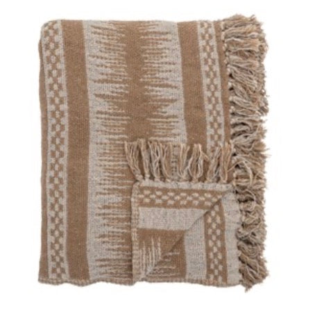 Marmi Throw, Brown, Recycled Cotton