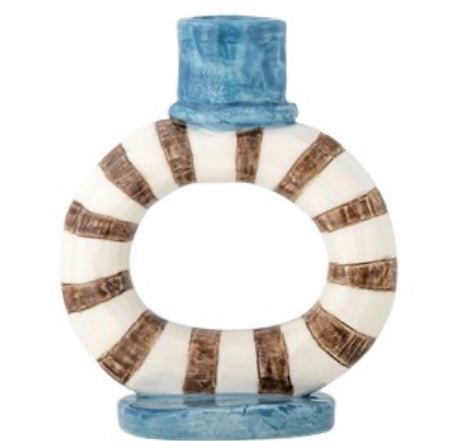 Tacana Candle Holder, Blue, Stoneware