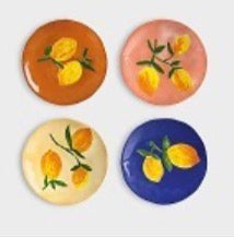 Plate lemon full colour set of 4