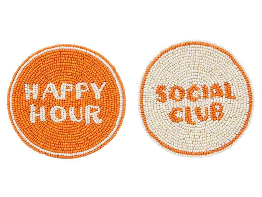 Social Club Beaded Coaster 10cm