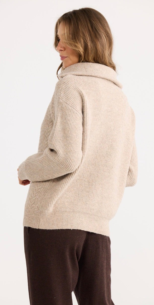 Quarter Zip Cable Knit