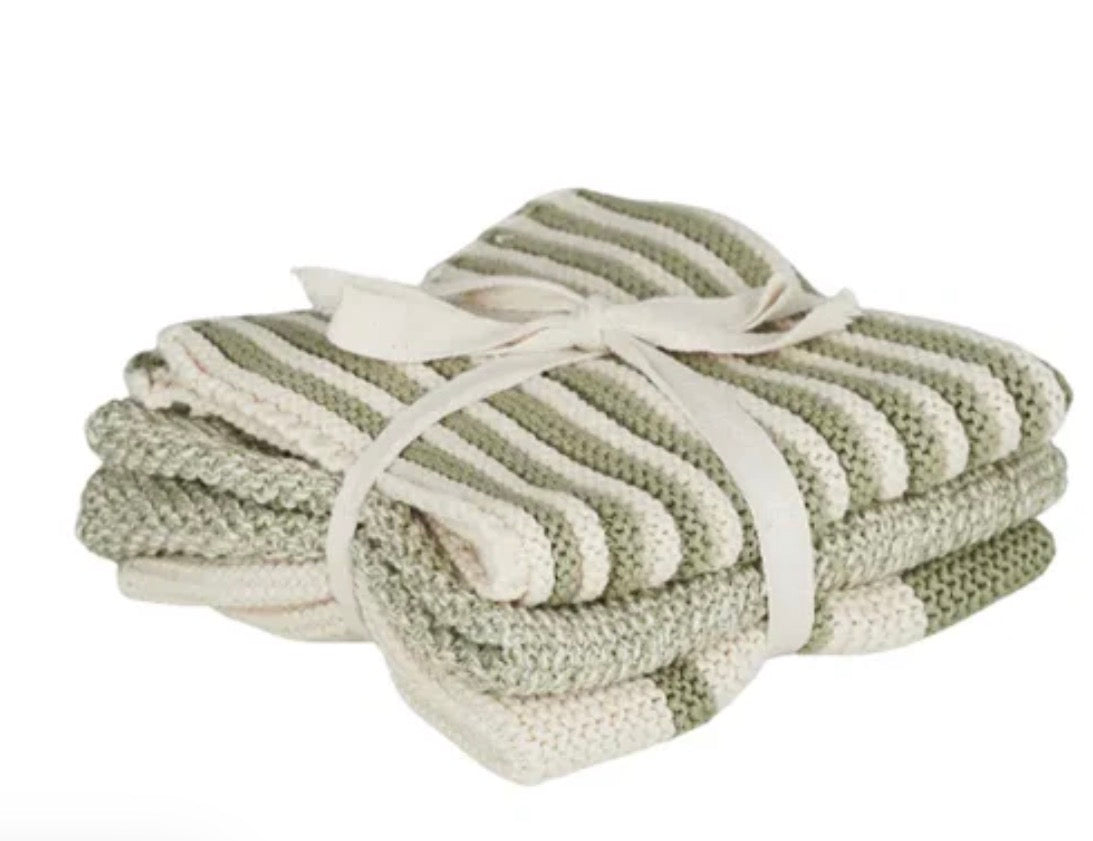 Amy S/3 Cotton Knit Cloth 28x28cm Moss