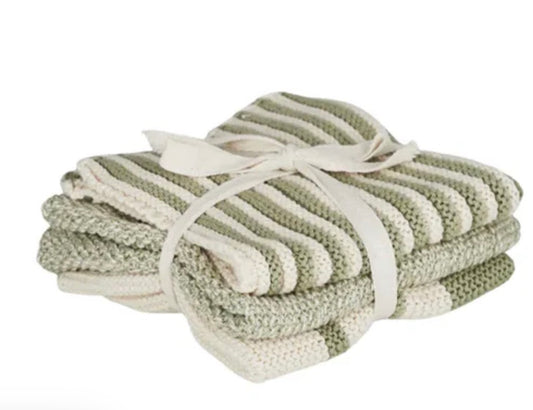 Amy S/3 Cotton Knit Cloth 28x28cm Moss