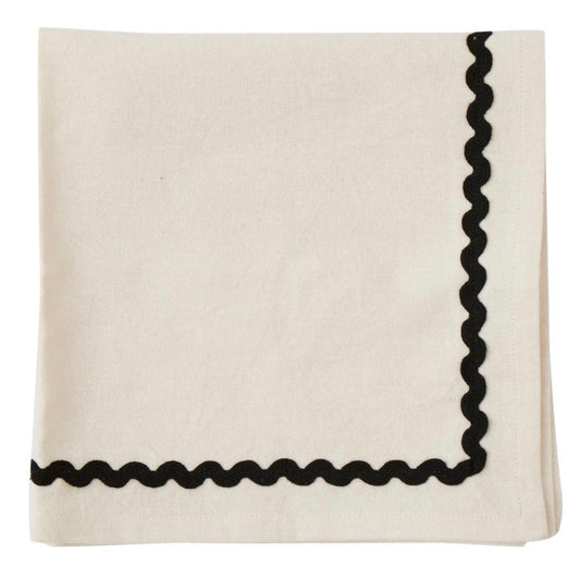 ORLA NAPKINS IVORY/BLACK