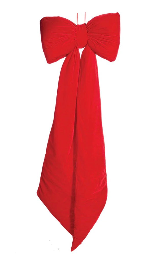Red Elongated Bow