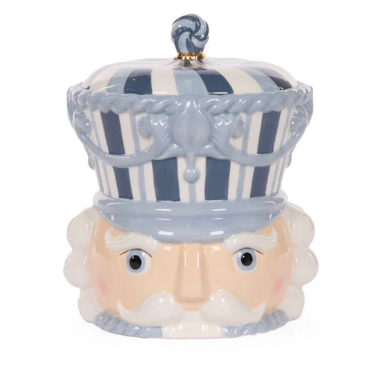 Blue and White Nutcracker Cookie Jar