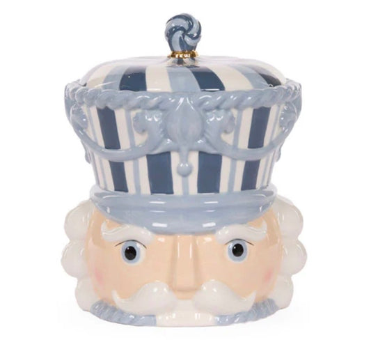 Blue and White Nutcracker Cookie Jar