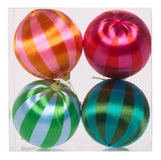 4 PK Festive Joy Silk Baubles