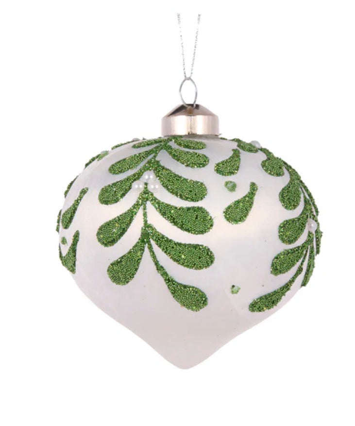 Beaded Mistletoe Onion Bauble