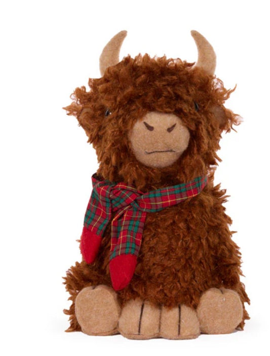 Adorable Tartan Highland Cow Sitting