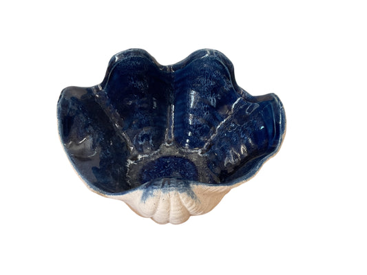 HAUGHTON STONE NAVY GLAZE CLAM BOWL