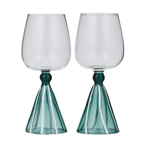 Ragni S/2 Wine Glasses Teal