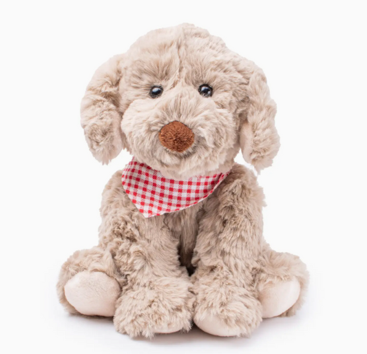 Petite Vous Buddy the Dog Soft Toy with Red Check Bandana