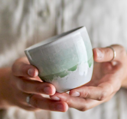 Paula Cup, Green, Stoneware