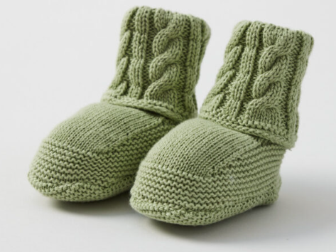 Cable Knit Green Booties