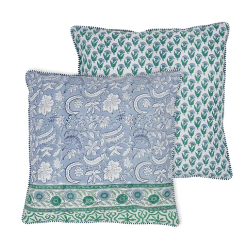Anika Cott Block Cushion 50x50cm Emerald