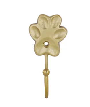 Paw Metal Wall Hook 6x12.5cm Gold