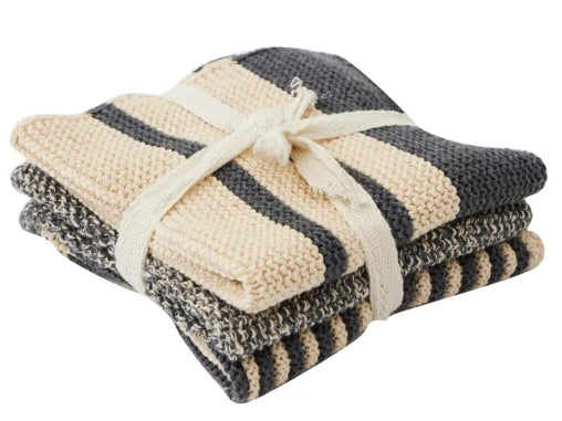 Amy S/3 Cotton Knit Cloth 28x28cm Grey