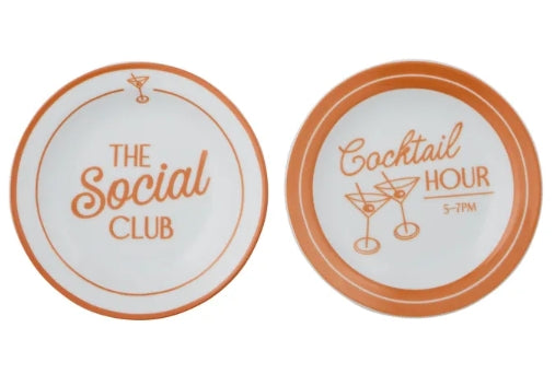 Social Ceramic Plate 16cm 2 Asst Cherry