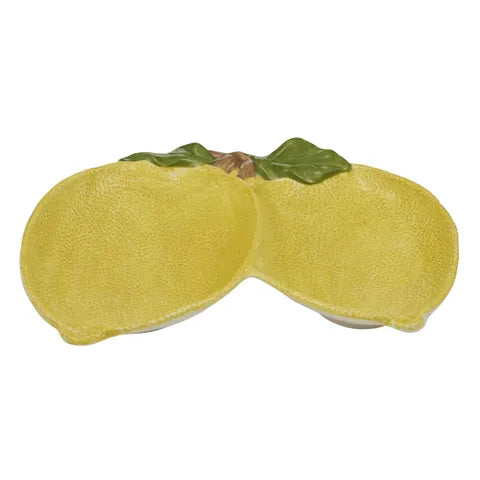Limone Cer Double Plate 33x30cm Yellow