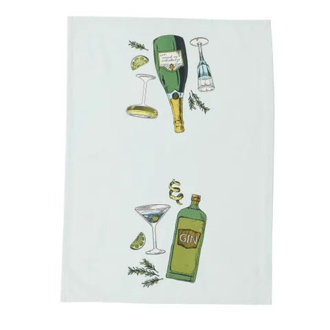 Gimlet Cotton Tea Towel 50x70cm Green