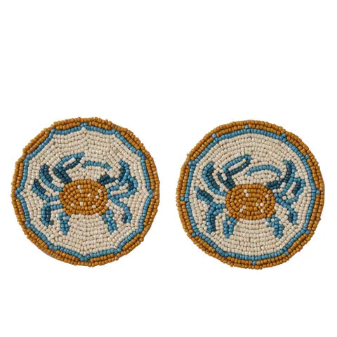 Morag S/2 Beaded Coasters 10cm Multi