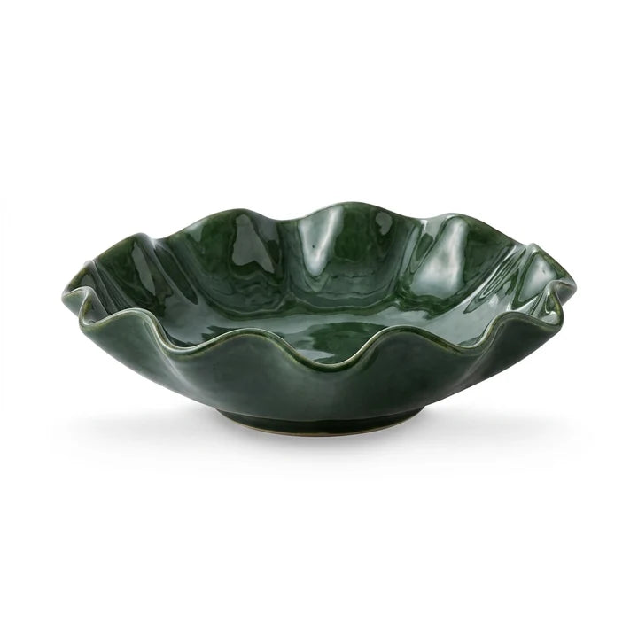Sullivan Green Wavy Serving Bowl