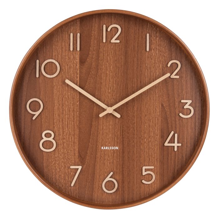 Karlsson Basswood Wall Clock Brown 60x60x5cm