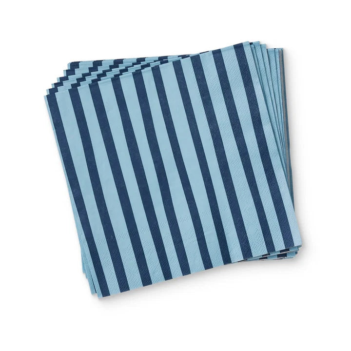Niki Stripe Blue Paper Napkin Set 20pc