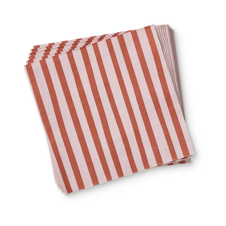 Niki Stripe Pink Paper Napkin Set 20pc