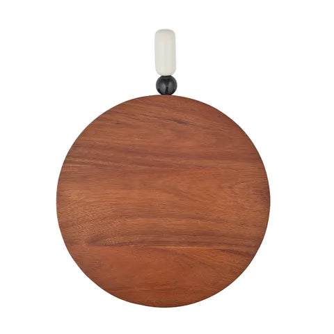 Pisces Round Wood Board Black/Ivory