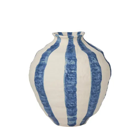 Rayas Ceramic Vase Dark Denim