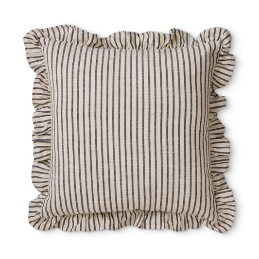 Ruffles Black/Natural Stripe Cushion