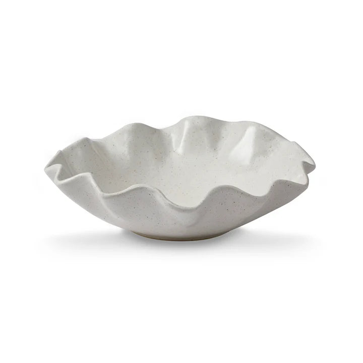 Sullivan White Wavy Serving Bowl