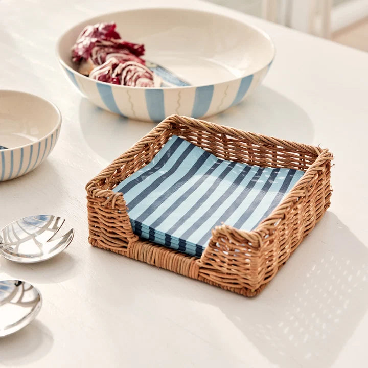 Niki Stripe Blue Paper Napkin Set 20pc