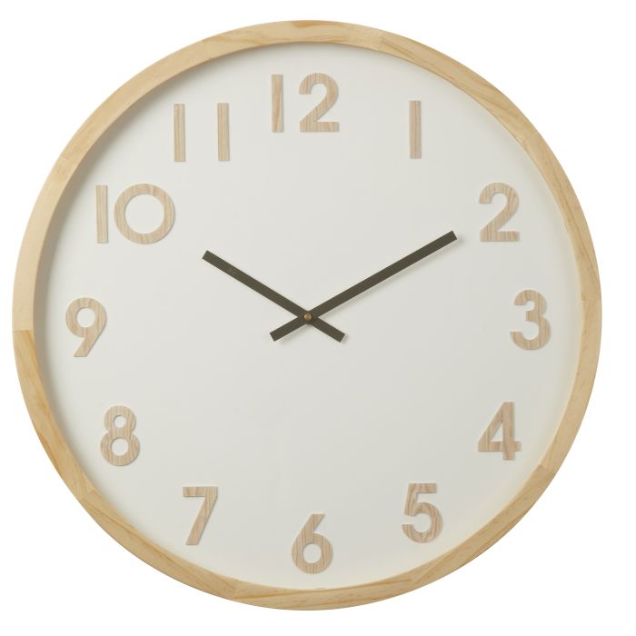 Amalfi Leonard Wall Clock Natural & White 61x6x61cm
